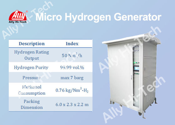 Máy phát điện hydro siêu nhỏ gọn bằng cách cải tiến Metanol 50 Nm3 / H Xếp hạng đầu ra